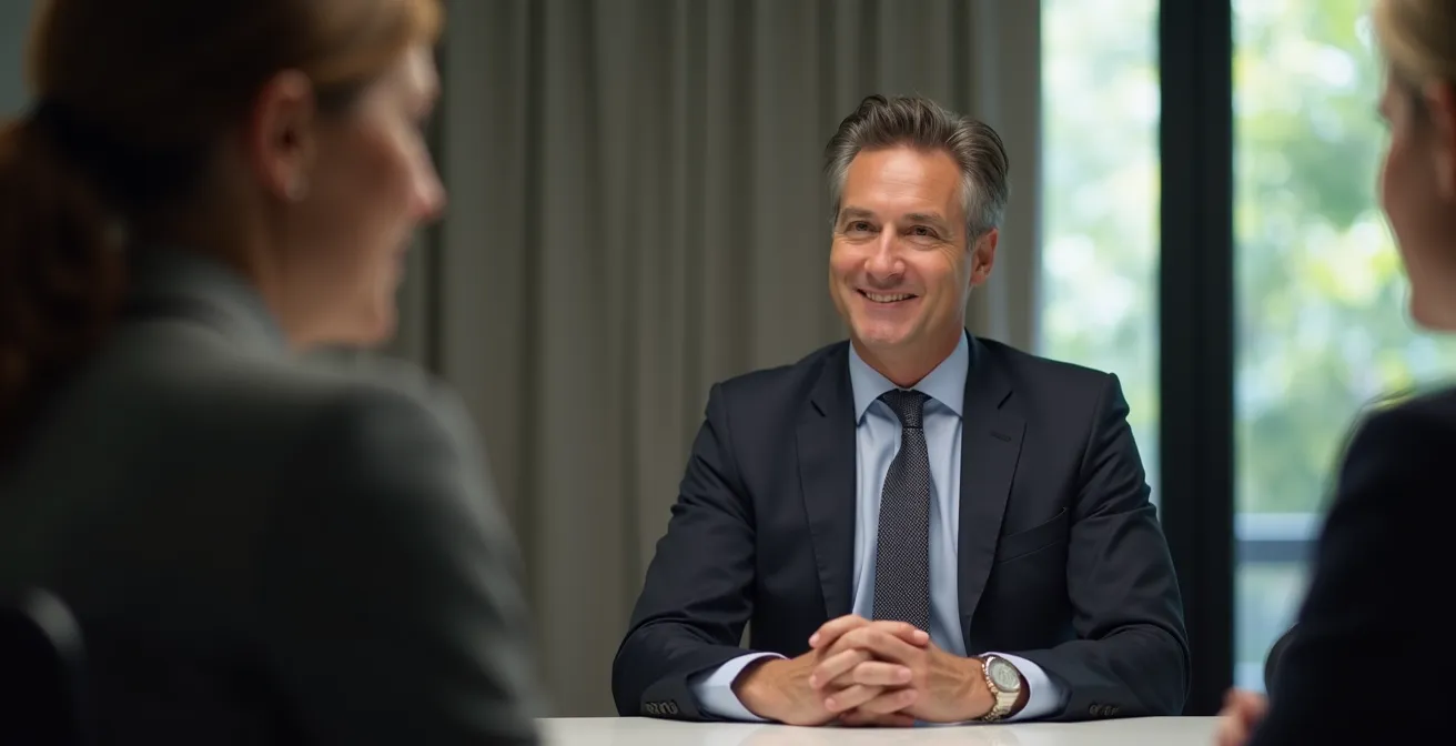 CEO durante sessione di preparazione per conferenza stampa con team comunicazione