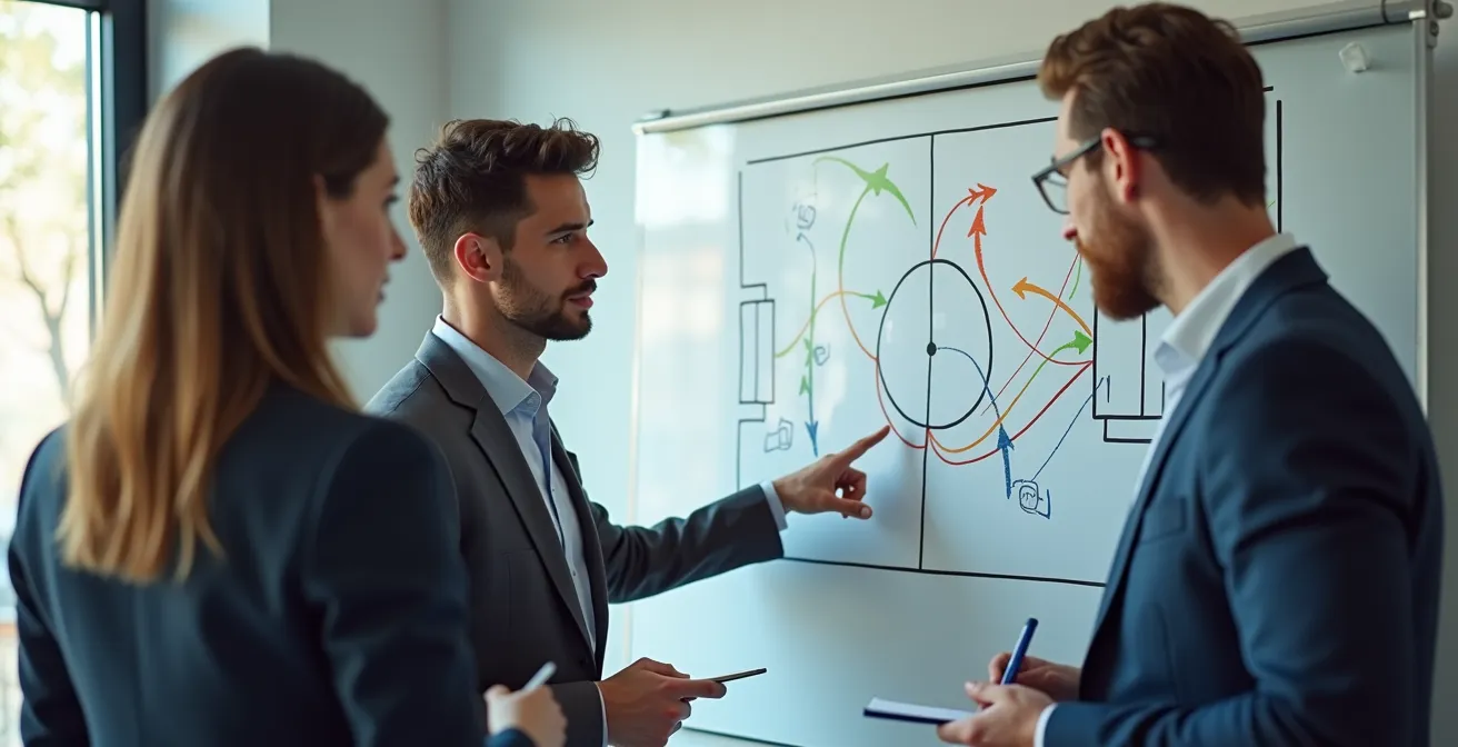 Metafora calcistica del customer journey con passaggi tra giocatori