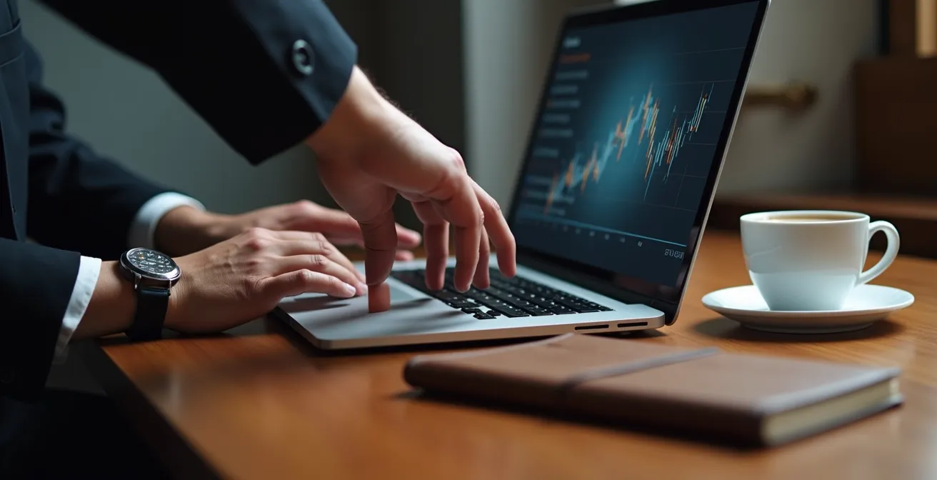 Primo piano di schermo laptop con landing page B2B italiana ottimizzata