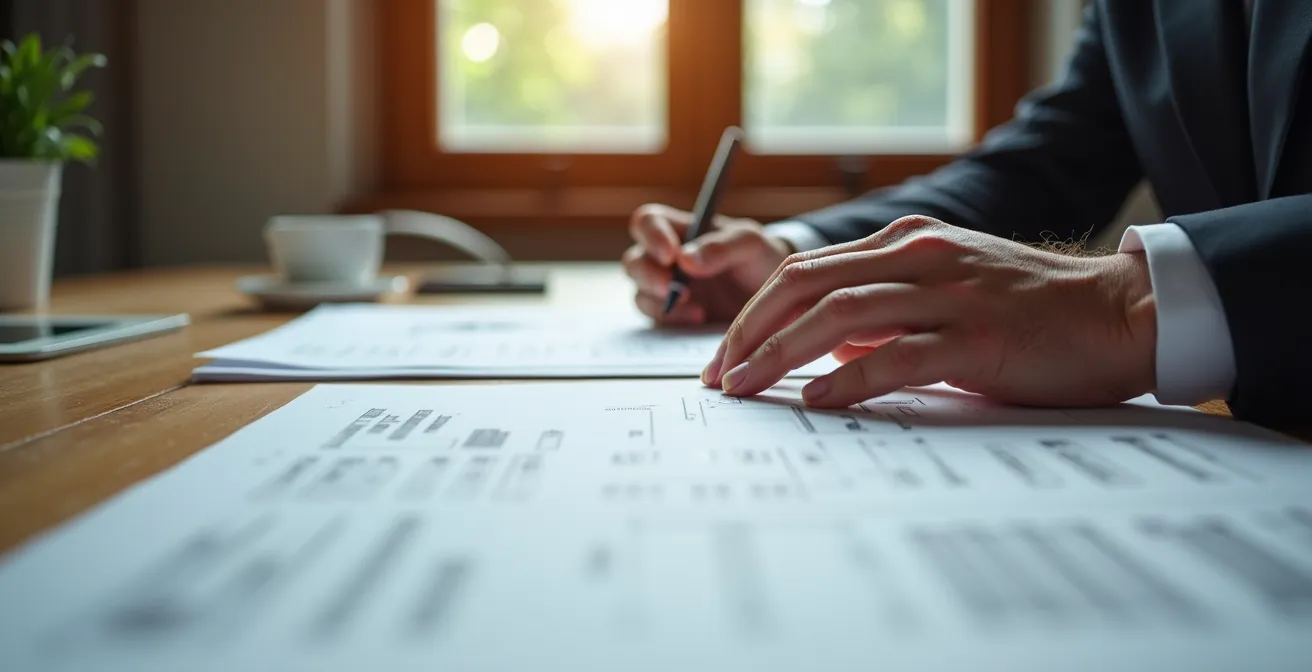 Professionista SEO esamina diagramma di flusso per migrazione sito web