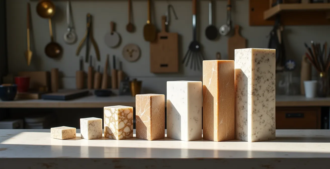 Composizione astratta con elementi di gioco e progressione che simboleggiano un sistema a punti e livelli